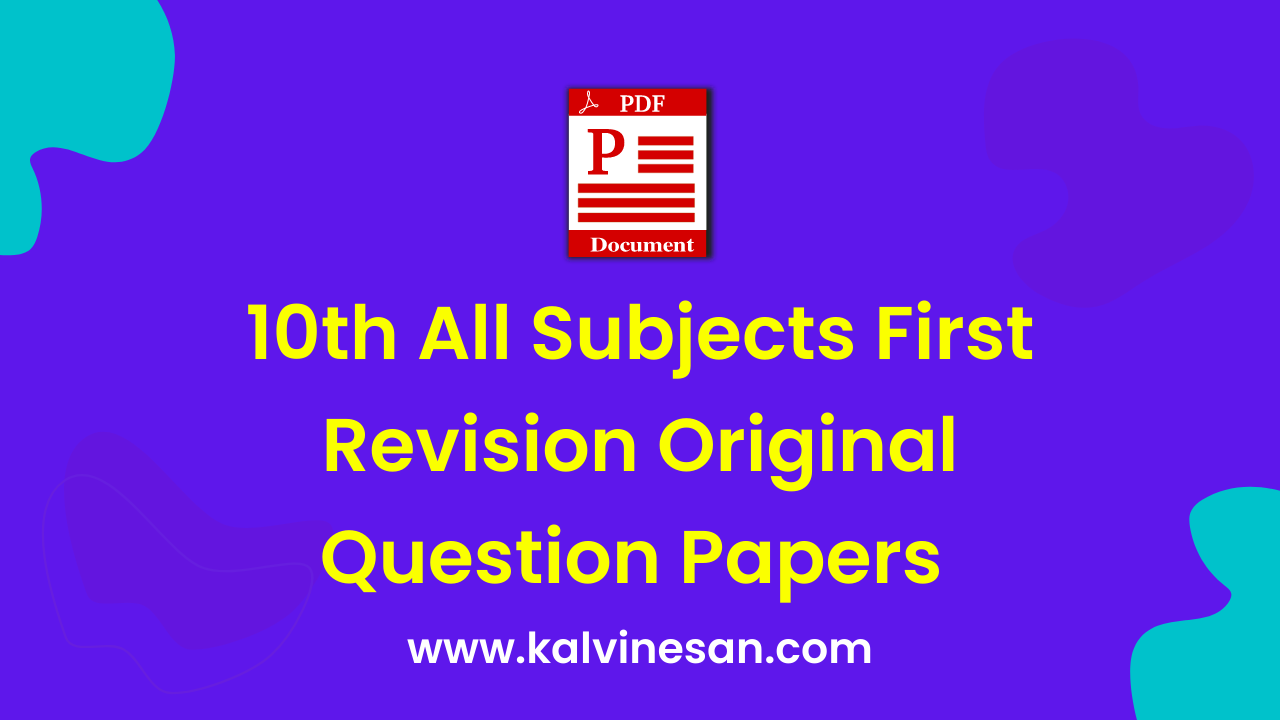 10th First Revision Test Question Paper 2023 Kalvi Nesan 7801