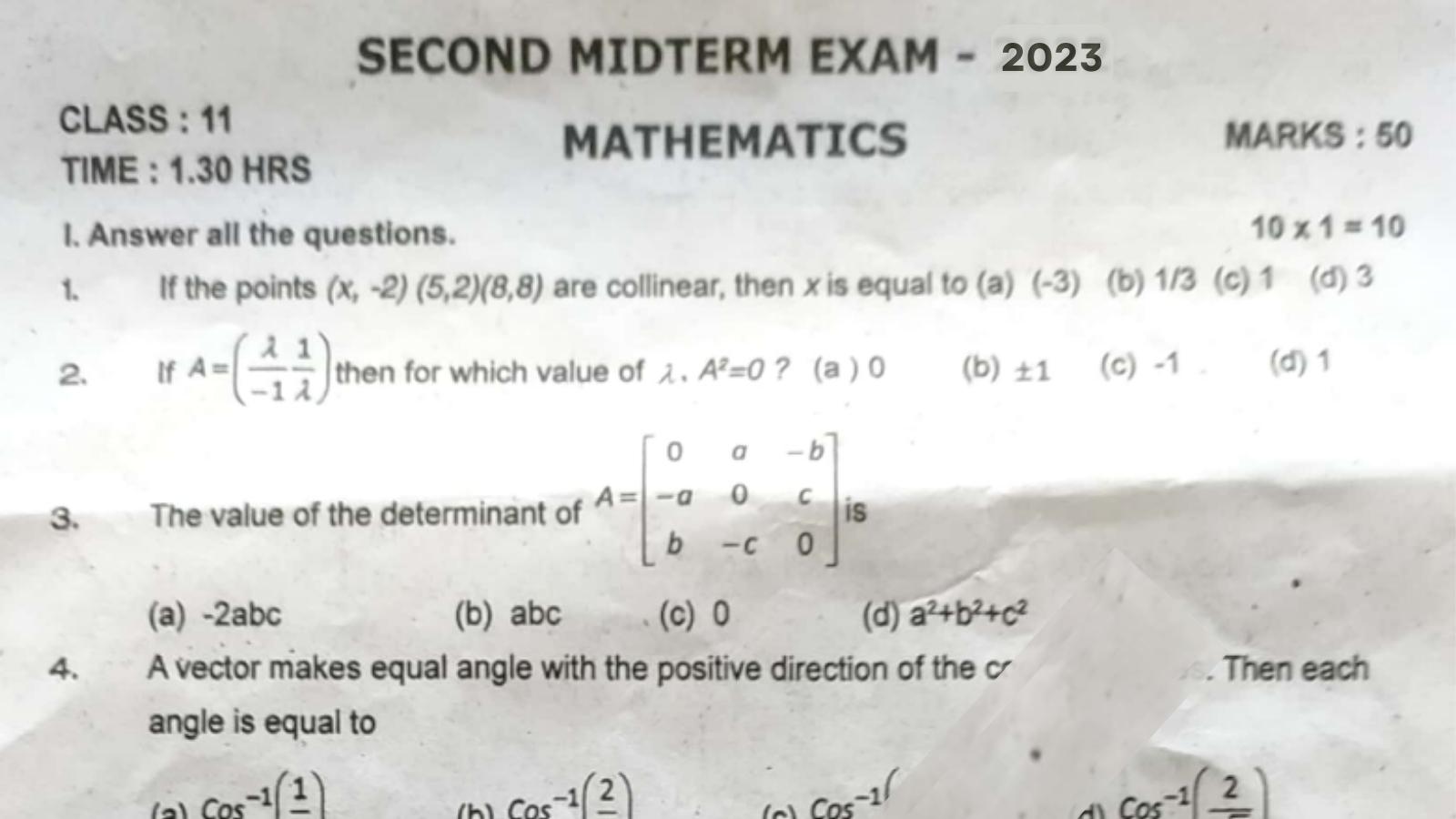 11th Maths Second Mid Term Question Paper Answer Key 2023 Kalvi Nesan 8178